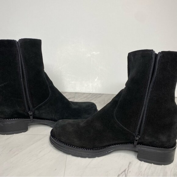 La Canadienne Black Suede Heeled Boot 8 1/2 M - Picture 7 of 16